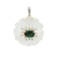 Load image into Gallery viewer, Natural Crystal Carving and Tourmaline 18K gold pendant back view - NFJSD-1718
