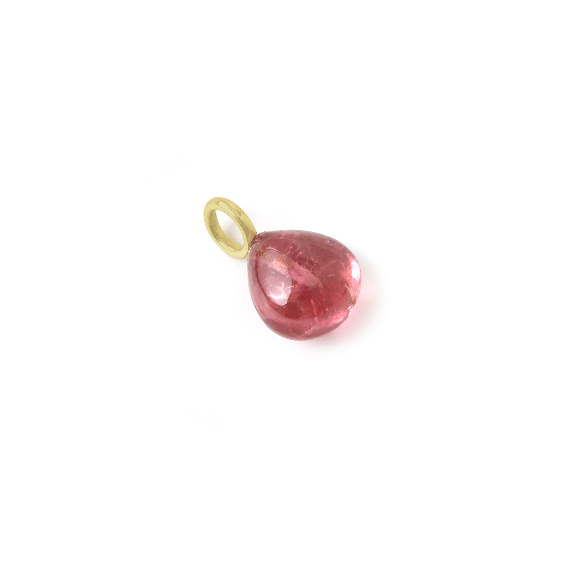 Natural Tourmaline 14K gold pendant side angle - NFJSD-1961
