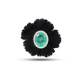 Load image into Gallery viewer, Natural Black Onyx and Emerald 18K gold pendant front view - NFJSD-1852
