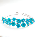 Load image into Gallery viewer, Natural Turquoise 18K gold choker necklace on-hand view - NFJSD-1753
