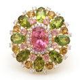 Load image into Gallery viewer, Natural Tourmaline Mix Cut 14K gold ring top view - NFJSD-1153
