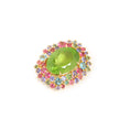 Load image into Gallery viewer, Natural Peridot and Tourmaline 18K gold pendant on-hand view - NFJSD-1819
