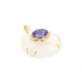Load image into Gallery viewer, Natural Crystal Carving and Tanzanite 18K gold pendant top view - NFJSD-1716
