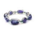 Load image into Gallery viewer, Natural Tanzanite and Emerald 18K gold bracelet top view - NFJSD-1473
