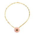 Load image into Gallery viewer, Natural Pink Opal and Tourmaline 14K gold pendant front view - NFJSD-1624
