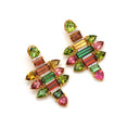 Load image into Gallery viewer, Natural Tourmaline 18K gold earrings front view - NFJSD-1579
