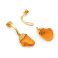 Load image into Gallery viewer, Natural Fire Opal 18K gold earrings close-up detail - NFJSD-1474
