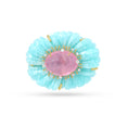Load image into Gallery viewer, Natural Amazonite and Tourmaline 18K gold pendant on-hand view - NFJSD-1837
