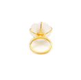 Load image into Gallery viewer, Natural Crystal Carving and Emerald 18K gold ring side angle - NFJSD-1802
