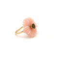 Load image into Gallery viewer, Natural Pink Opal and Green Tourmaline 14K gold ring back view - NFJSD-1569
