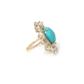 Load image into Gallery viewer, Natural Turquoise and Aquamarine 14K gold ring side angle - NFJSD-1907
