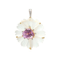 Load image into Gallery viewer, Natural Crystal Carving and Kunzite 18K gold pendant top view - NFJSD-1738
