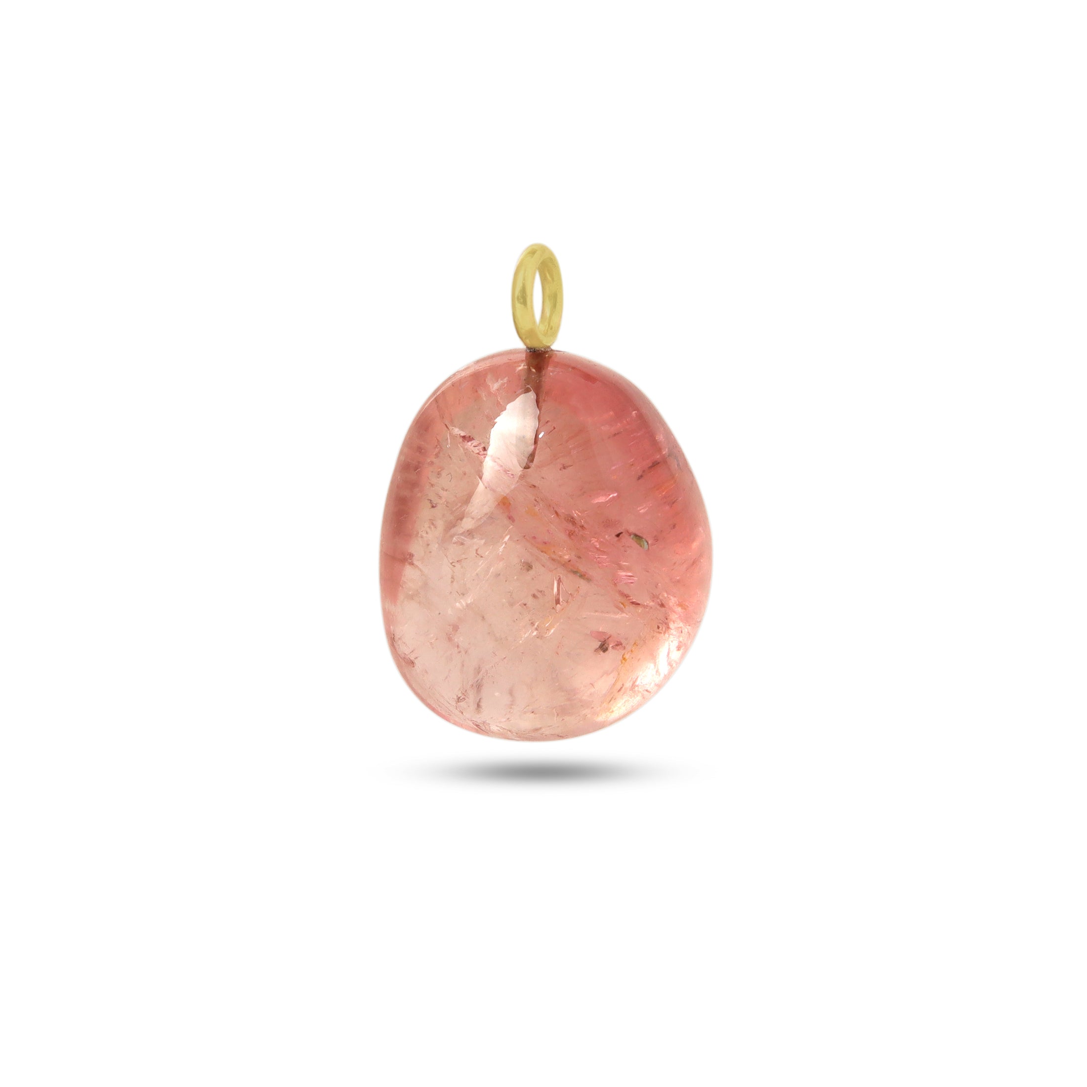 Natural Tourmaline 14K gold pendant back view - NFJSD-1953