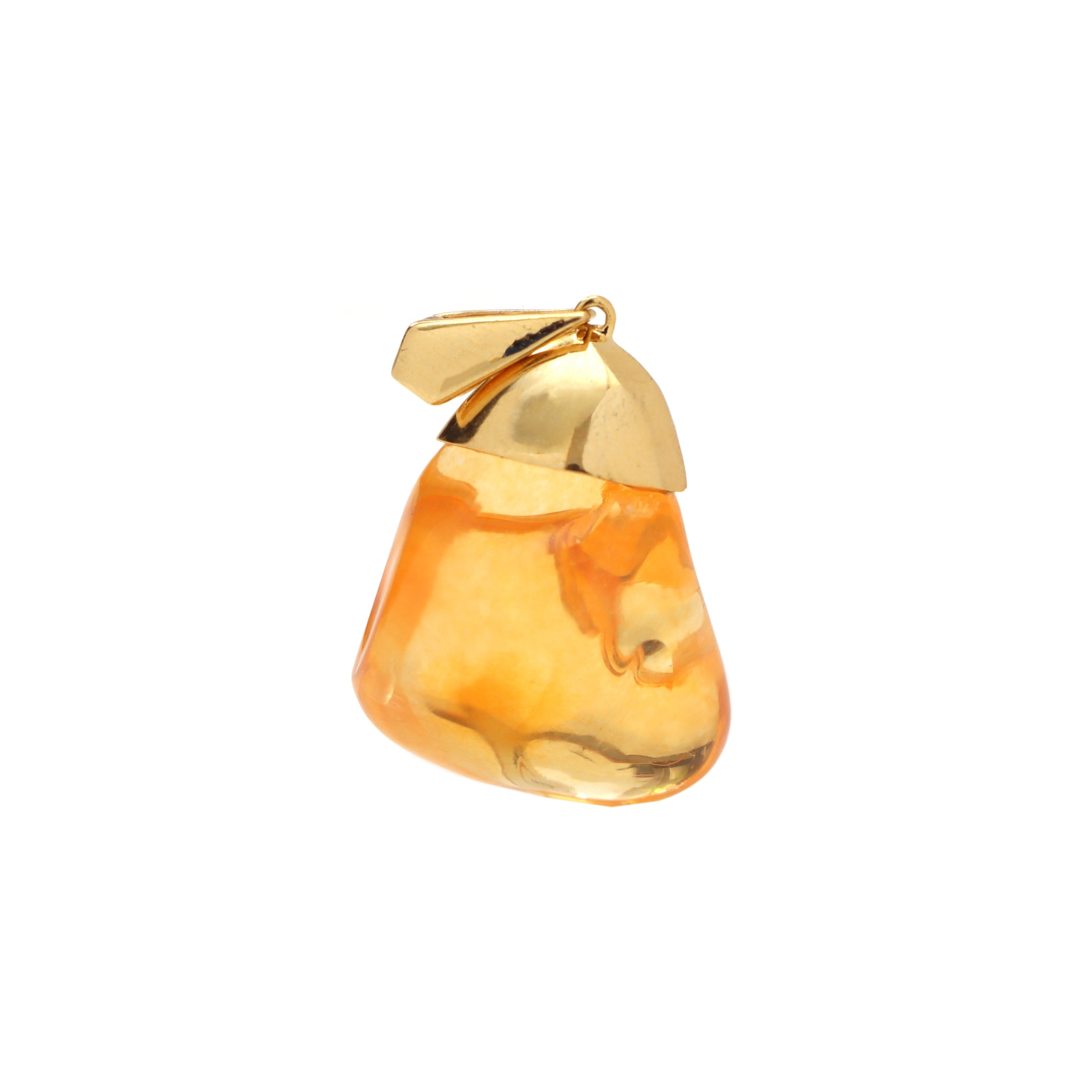 Natural Fire Opal 18K gold pendant top view - NFJSD-1478
