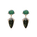 Load image into Gallery viewer, Natural Tourmaline Mix 18K gold earrings top view - NFJSD-1668
