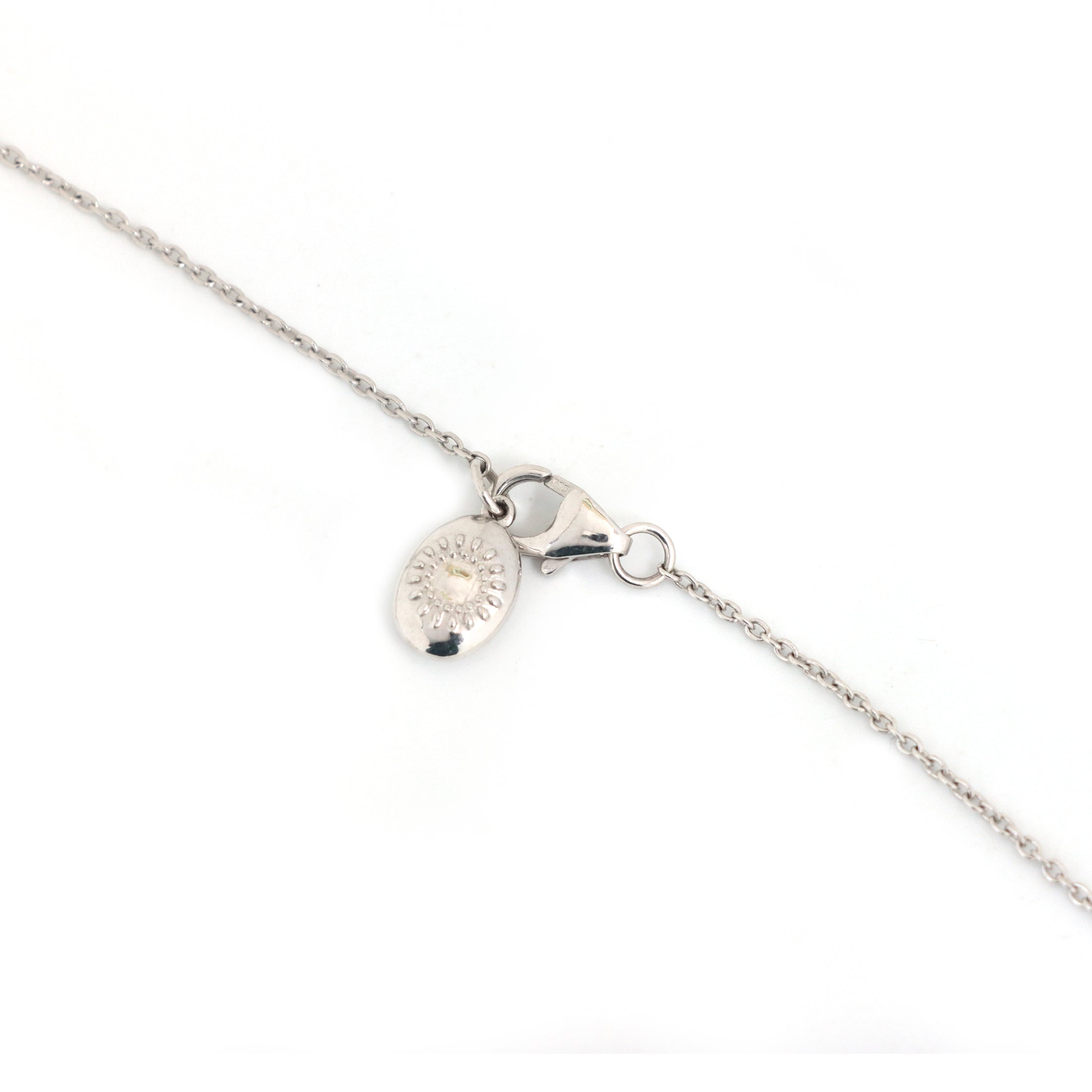 Natural Grey Moonstone 14K gold necklace close-up detail - NFJSD-1425