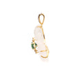 Load image into Gallery viewer, Natural Crystal Carving and Tourmaline 18K gold pendant top view - NFJSD-1709
