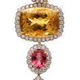 Load image into Gallery viewer, Natural Mix Tourmaline and Yellow Aqua 18K gold earrings top view - NFJSD-1634
