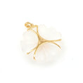 Load image into Gallery viewer, Natural Crystal Carving and Tourmaline 18K gold pendant side angle - NFJSD-1714
