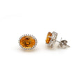Load image into Gallery viewer, Natural Citrine 18K gold earrings back view - NFJSD-1584
