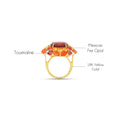 Load image into Gallery viewer, Natural Mexican fire opal and Tourmaline 18K gold ring side angle - NFJSD-1841
