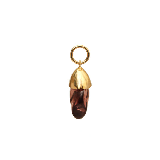 Natural Tourmaline 18K gold pendant side angle - NFJSD-1477