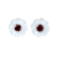 Load image into Gallery viewer, Natural Crystal Flower and Tourmaline 18K gold earrings front view - NFJSD-1850
