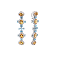 Load image into Gallery viewer, Natural Citrine and Aqua 18K gold earrings on-hand view - NFJSD-1825
