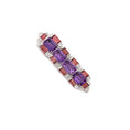 Load image into Gallery viewer, Natural Amethyst and Tourmaline 18K gold pendant on-hand view - NFJSD-1795
