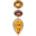 Load image into Gallery viewer, Natural Mix Tourmaline and Yellow Aqua 18K gold earrings side angle - NFJSD-1615
