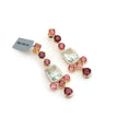 Load image into Gallery viewer, Natural Aquamarine and Tourmaline 18K gold earrings front view - NFJSD-1462
