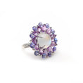 Load image into Gallery viewer, Natural Morgant and Tanzanite 18K gold ring back view - NFJSD-1822
