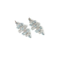 Load image into Gallery viewer, Natural White Aquamarine and Blue Aquamarine 18K gold earrings top view - NFJSD-1939
