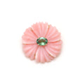 Load image into Gallery viewer, Natural Pink Opal and Tourmaline 14K gold pendant back view - NFJSD-1624
