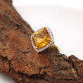 Load image into Gallery viewer, Natural Yellow Aquamarine Cushion Cut 14K gold ring back view - NFJSD-1324
