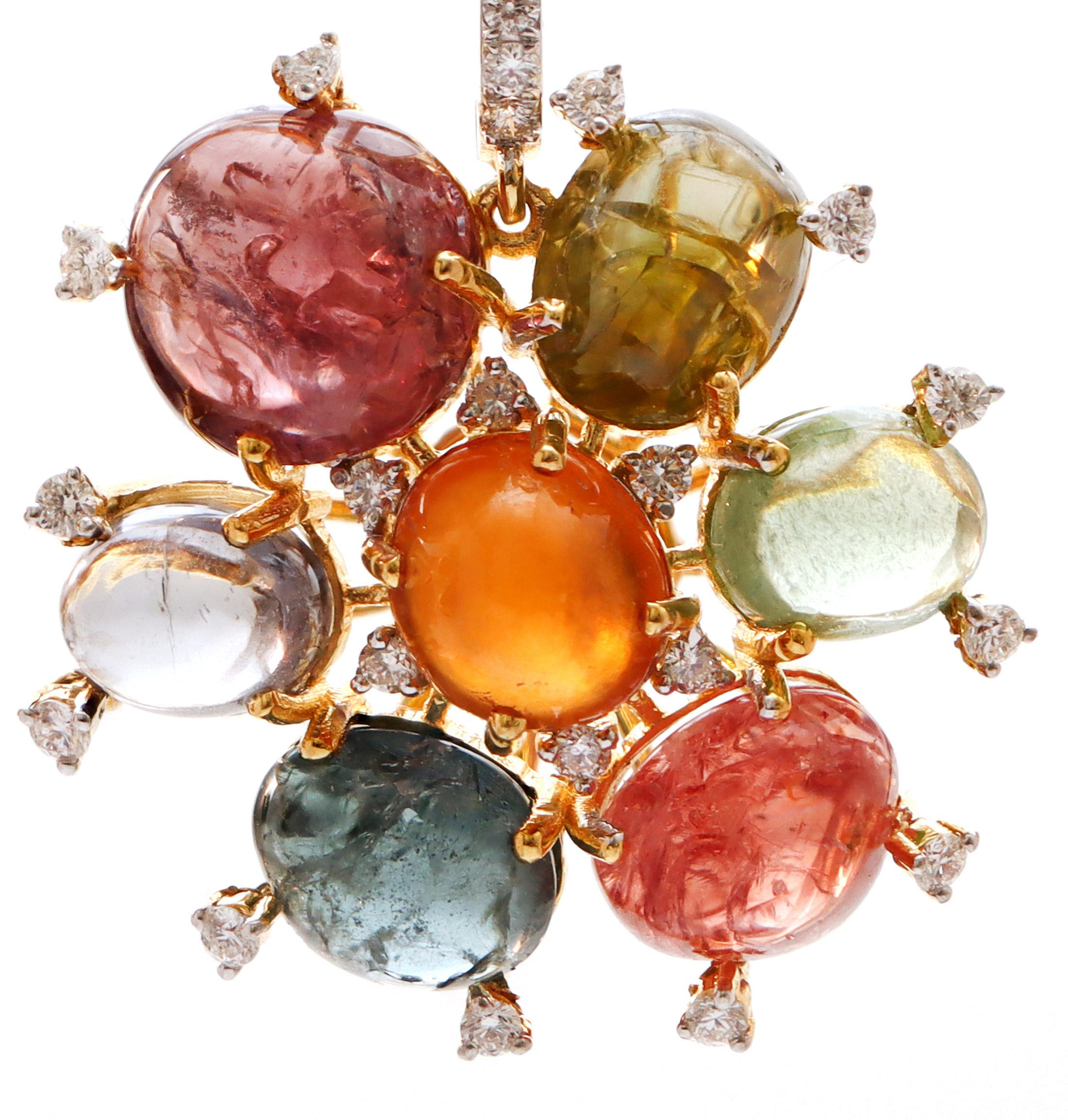 Natural Spinel 18K gold earrings side angle - NFJSD-1577