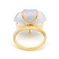 Load image into Gallery viewer, Natural Blue Chalcedony and Emerald 14K gold ring side angle - NFJSD-1649
