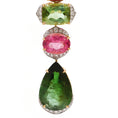 Load image into Gallery viewer, Natural Tourmaline Mix 18K gold earrings top view - NFJSD-1652
