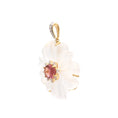 Load image into Gallery viewer, Natural Crystal Carving and Tourmaline 18K gold pendant top view - NFJSD-1715
