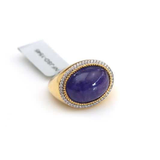 Natural Tanzanite 18K gold ring front view - NFJSD-1545