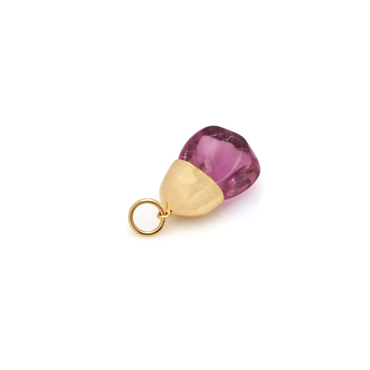 Natural Tourmaline 18K gold pendant side angle - NFJSD-1482