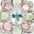 Load image into Gallery viewer, Natural Aquamarine and Tourmaline 18K gold ring back view - NFJSD-1538
