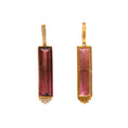 Load image into Gallery viewer, Natural Pink Tourmaline 18K gold earrings close-up detail - NFJSD-1619

