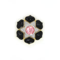Load image into Gallery viewer, Natural Tourmaline Oval Cut and Black Onyx Leaf 14K gold pendant side angle - NFJSD-1243
