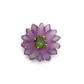 Load image into Gallery viewer, Natural Amethyst and Tourmaline 14K gold pendant back view - NFJSD-1589
