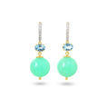 Load image into Gallery viewer, Natural Chrysoprase and Aquamarine 18K gold earrings back view - NFJSD-1926
