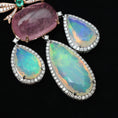 Load image into Gallery viewer, Natural Opal and Emerald 18K gold pendant back view - NFJSD-1721
