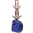 Load image into Gallery viewer, Natural Mix Tourmaline and Tanzanite 18K gold earrings top view - NFJSD-1625
