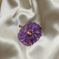 Load image into Gallery viewer, Natural Amethyst and Tourmaline 18K gold pendant side angle - NFJSD-1697
