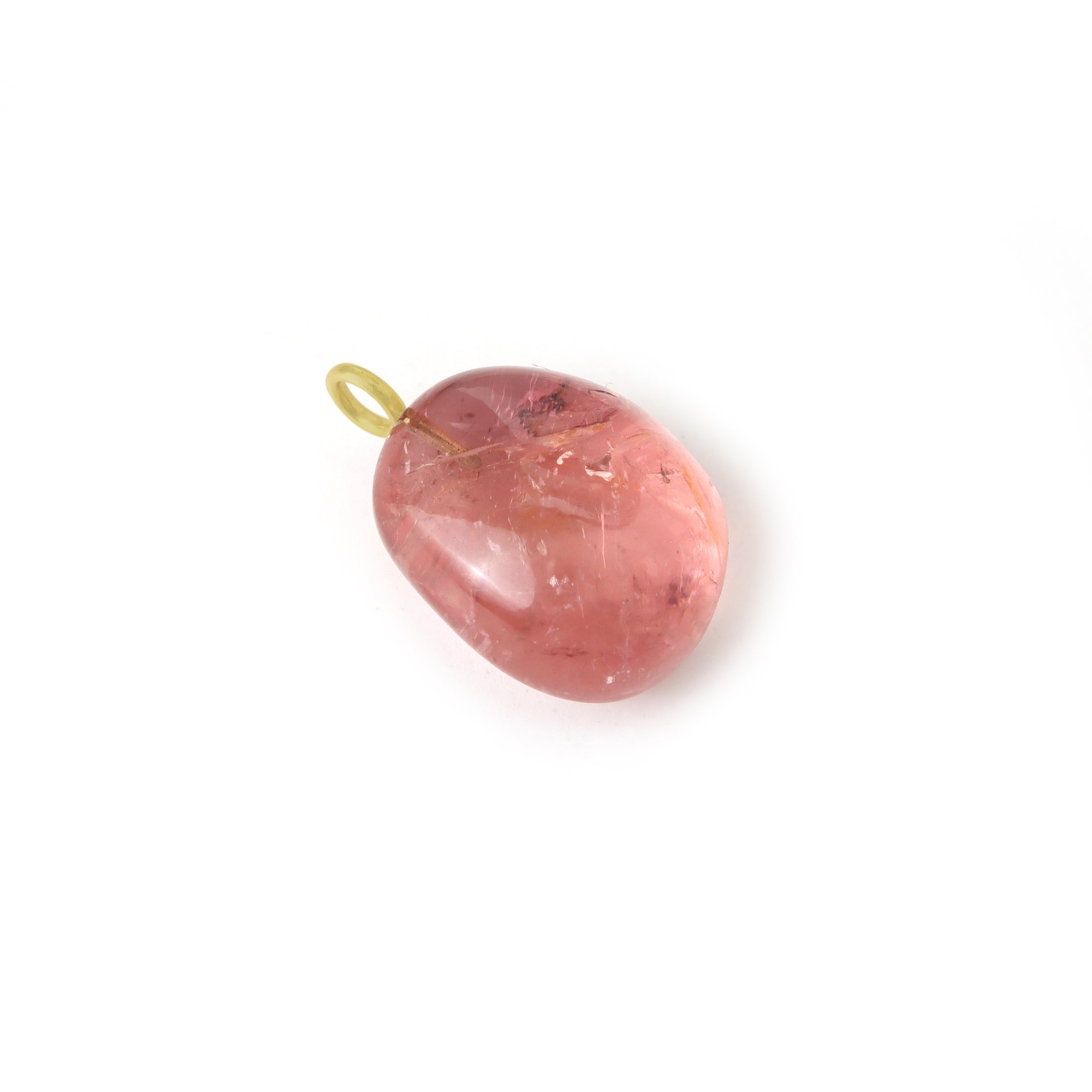 Natural Tourmaline 14K gold pendant top view - NFJSD-1953